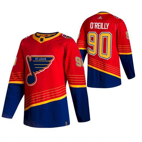 Men St. Louis Blues #90 Oreilly Red NHL 2021 Reverse Retro jersey->minnesota wild->NHL Jersey
